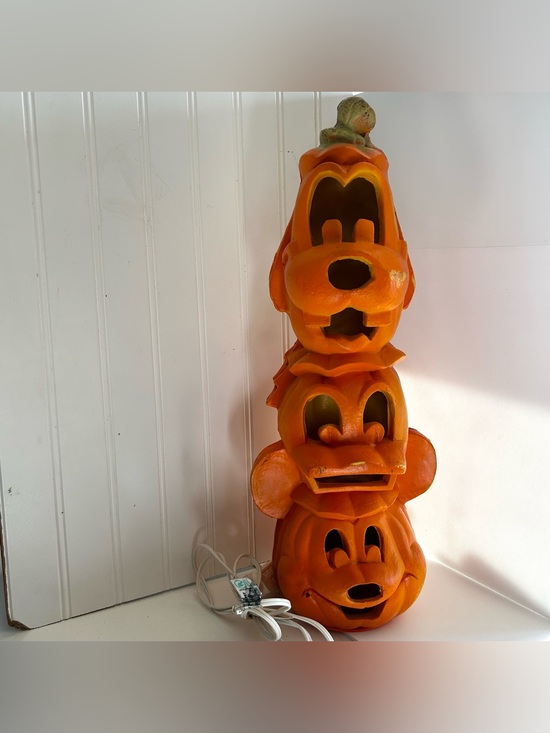 Disney Other - Trendmasters Disney Light Foam Pumpkin Stack 1998 Mickey Donald Goofy Halloween